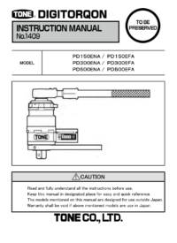 PD-150EFA, PD-300EFA & PD-500EFA Instruction Manual No 1409-01