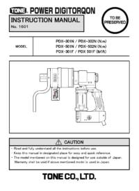 PDX-301F & PDX-501F Manual No 1601-01