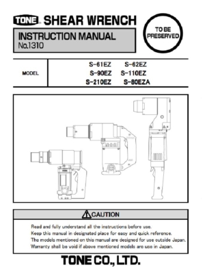 Shear Wrench Instruction Manual