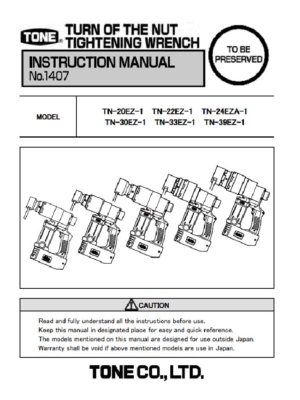 Turn of the Nut Tightening Wrench Instruction Manual