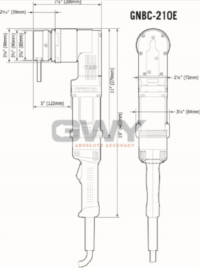 Dimensioned Drawing of a GNBC-210E