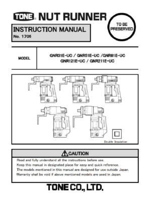 TONE Nut Runner Instruction Manual