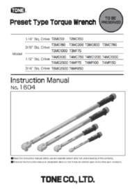 TONE Preset Type Torque Wrench Instruction Manual