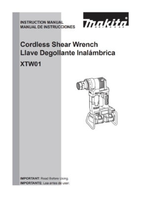 Cordless Shear Wrench Instruction Manual