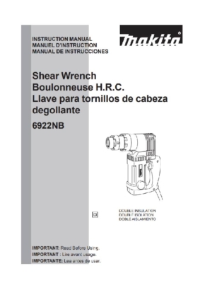 Shear wrench Instruction Manual