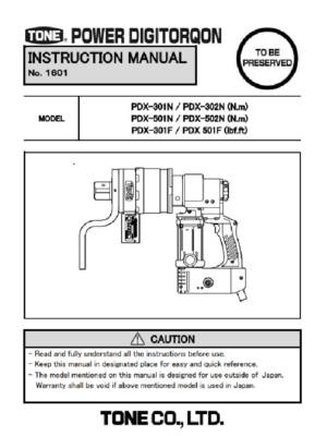TONE Power Digitorqon Instruction Manual