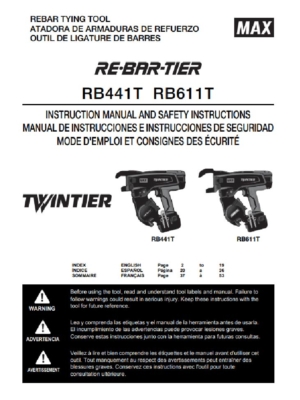 RB441T RB611T Instruction Manual
