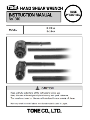 Hand Shear Wrench Instruction Manual