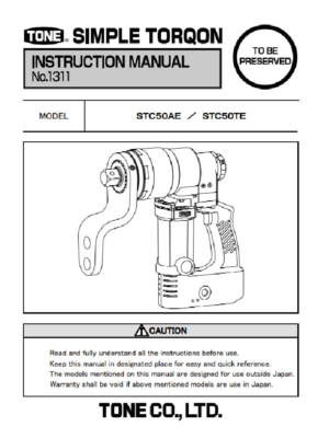 TONE Simple Torqon Instruction Manual
