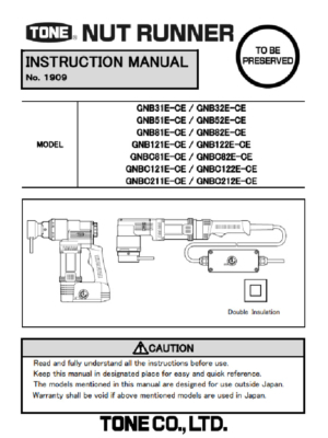 TONE Nut Runner Instruction Manual