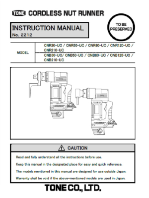 Image of CNR Cordless Nut Runner Series Manual