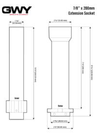 blueprint of a 7/8" extension socket